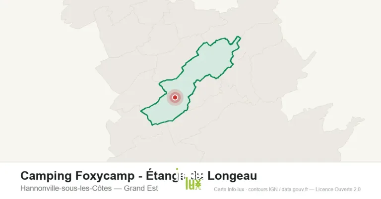 Carte de localisation : Camping Foxycamp - Étangs du Longeau à Hannonville-sous-les-Côtes