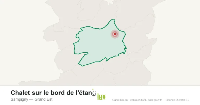 Carte de localisation : Chalet sur le bord de l'étang à Sampigny