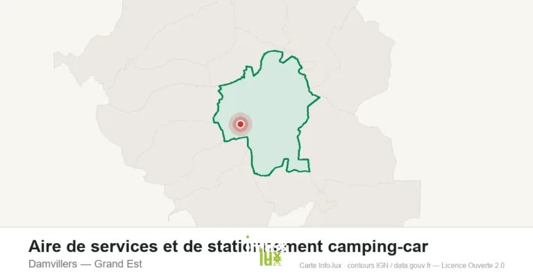 Carte de localisation : Aire de services et de stationnement camping-car à Damvillers