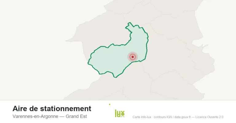 Carte de localisation : Aire de stationnement à Varennes-en-Argonne