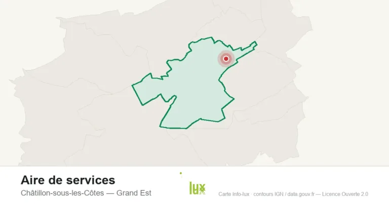 Carte de localisation : Aire de services à Châtillon-sous-les-Côtes