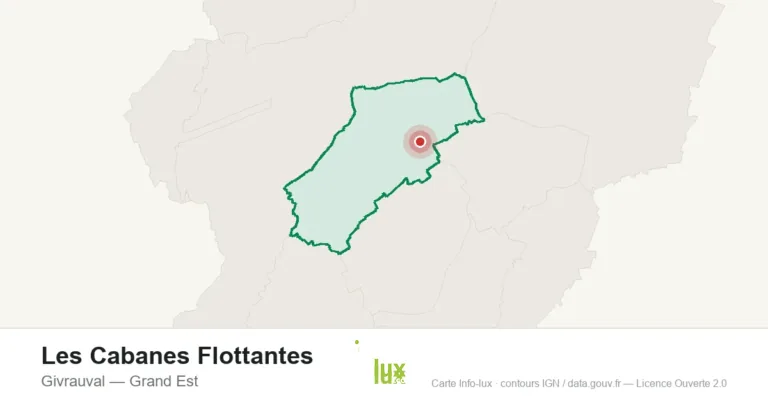Carte de localisation : Les Cabanes Flottantes à Givrauval