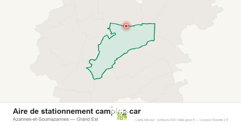 Carte de localisation : Aire de stationnement camping-car à Azannes-et-Soumazannes