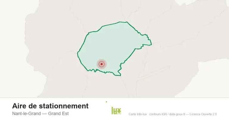 Carte de localisation : Aire de stationnement à Nant-le-Grand