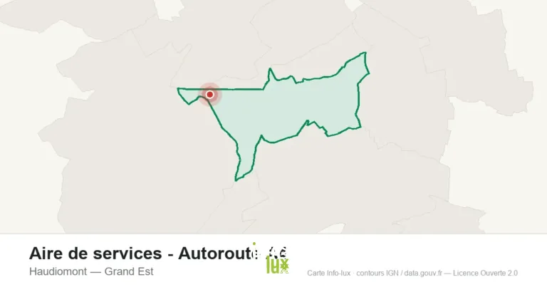 Carte de localisation : Aire de services - Autoroute A4 à Haudiomont