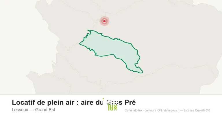 Carte de localisation : Locatif de plein air : aire du Gros Pré à Lesseux
