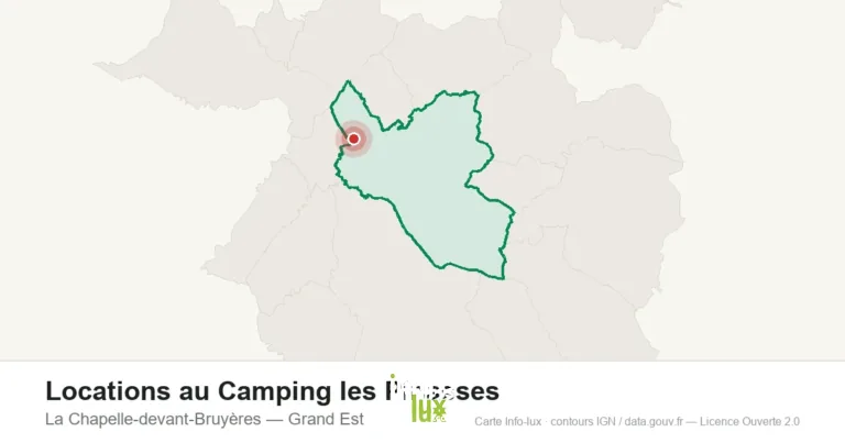 Carte de localisation : Locations au Camping les Pinasses à La Chapelle-devant-Bruyères