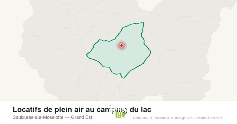Carte de localisation : Locatifs de plein air au camping du lac à Saulxures-sur-Moselotte