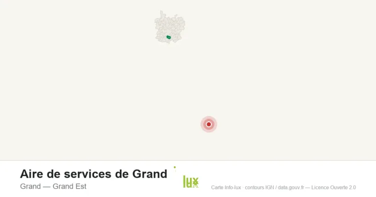 Carte de localisation : Aire de services de Grand à Grand