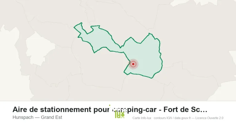 Carte de localisation : Aire de stationnement pour camping-car - Fort de Schœnenbourg à Hunspa à Hunspach