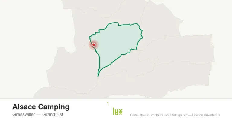 Carte de localisation : Alsace Camping à Gresswiller
