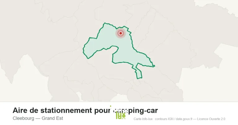 Carte de localisation : Aire de stationnement pour camping-car à Cleebourg