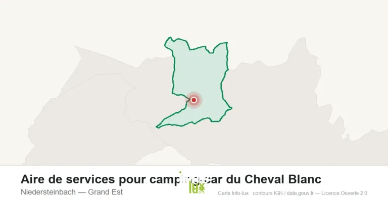 Carte de localisation : Aire de services pour camping-car du Cheval Blanc à Niedersteinbach
