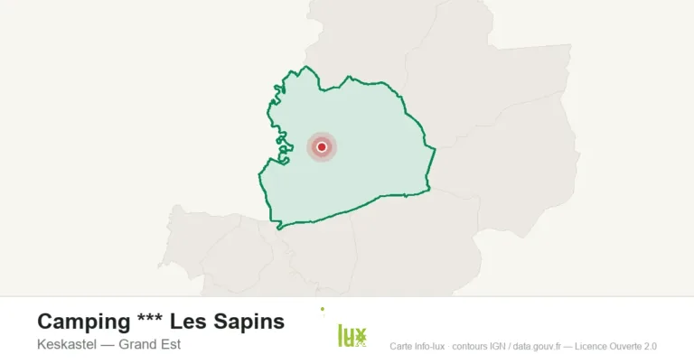 Carte de localisation : Camping *** Les Sapins à Keskastel