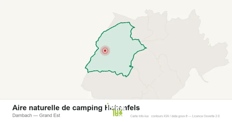 Carte de localisation : Aire naturelle de camping Hohenfels à Dambach