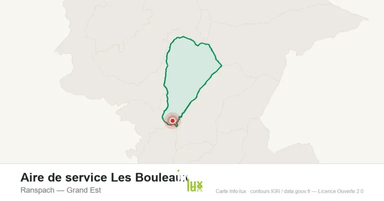 Carte de localisation : Aire de service Les Bouleaux à Ranspach
