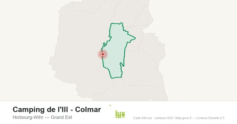 Carte de localisation : Camping de l'Ill - Colmar à Horbourg-Wihr