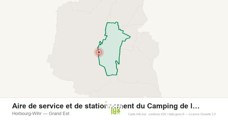 Carte de localisation : Aire de service et de stationnement du Camping de l'Ill-Colmar à Horbo à Horbourg-Wihr
