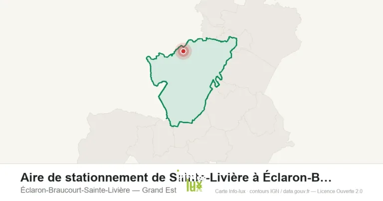 Carte de localisation : Aire de stationnement de Sainte-Livière à Éclaron-Braucourt-Sainte-Liv à Éclaron-Braucourt-Sainte-Livière