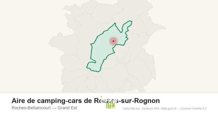 Carte de localisation : Aire de camping-cars de Roches-sur-Rognon à Roches-Bettaincourt