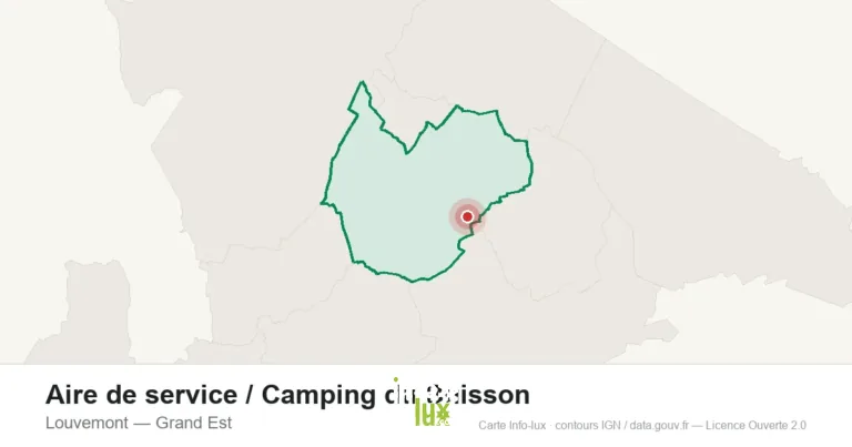 Carte de localisation : Aire de service / Camping du Buisson à Louvemont