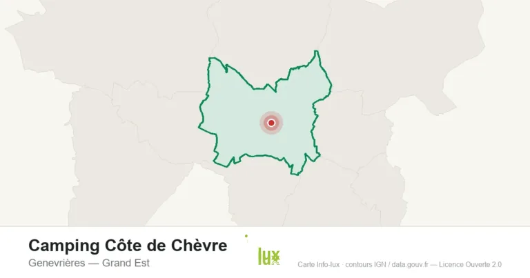 Carte de localisation : Camping Côte de Chèvre à Genevrières