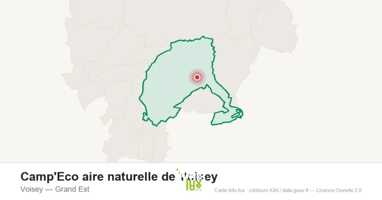 Carte de localisation : Camp'Eco aire naturelle de Voisey à Voisey