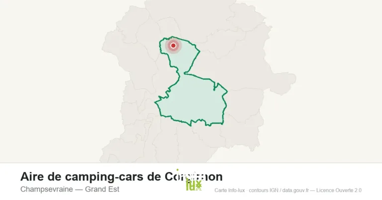 Carte de localisation : Aire de camping-cars de Corgirnon à Champsevraine