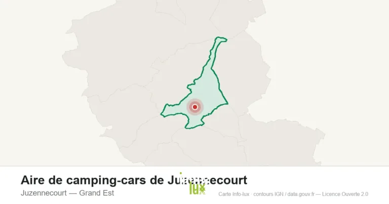 Carte de localisation : Aire de camping-cars de Juzennecourt à Juzennecourt