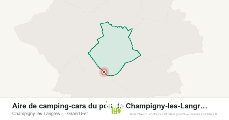 Carte de localisation : Aire de camping-cars du port de Champigny-les-Langres à Champigny-lès- à Champigny-lès-Langres