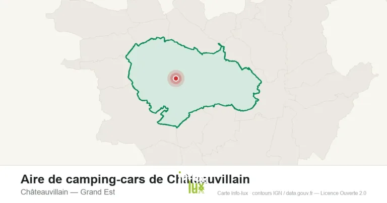 Carte de localisation : Aire de camping-cars de Châteauvillain à Châteauvillain