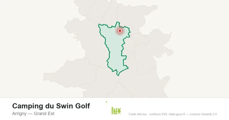 Carte de localisation : Camping du Swin Golf à Arrigny