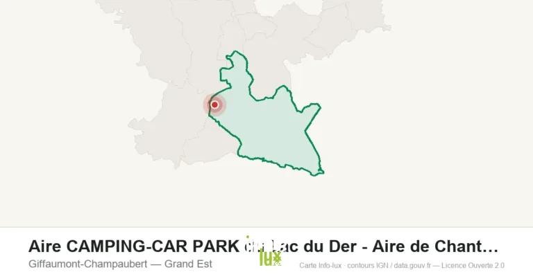 Carte de localisation : Aire CAMPING-CAR PARK du Lac du Der - Aire de Chantecoq à Giffaumont-C à Giffaumont-Champaubert