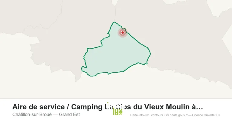 Carte de localisation : Aire de service / Camping Le Clos du Vieux Moulin à Châtillon-sur-Brou à Châtillon-sur-Broué