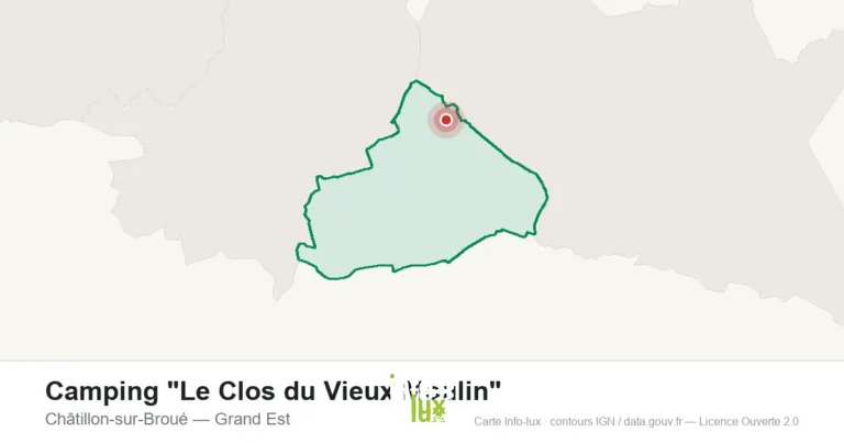 Carte de localisation : Camping "Le Clos du Vieux Moulin" à Châtillon-sur-Broué