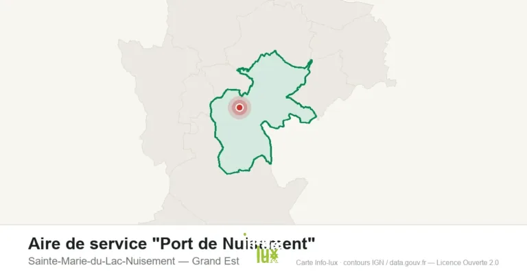 Carte de localisation : Aire de service "Port de Nuisement" à Sainte-Marie-du-Lac-Nuisement