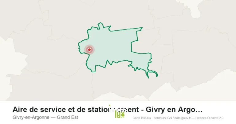 Carte de localisation : Aire de service et de stationnement - Givry en Argonne à Givry-en-Argo à Givry-en-Argonne