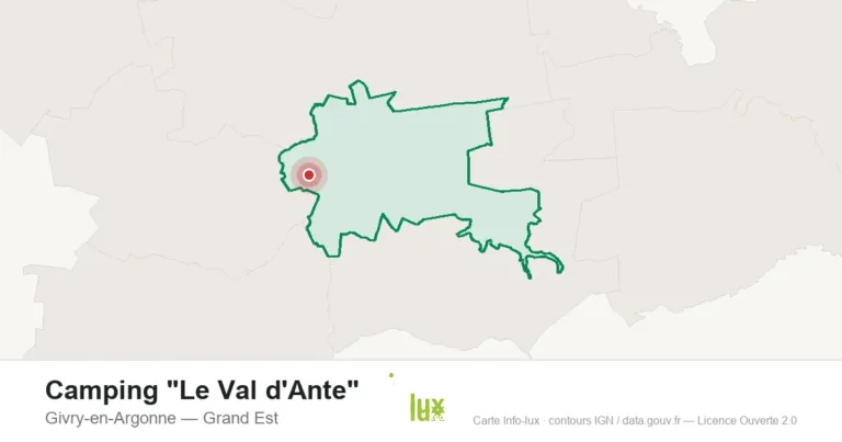 Carte de localisation : Camping "Le Val d'Ante" à Givry-en-Argonne