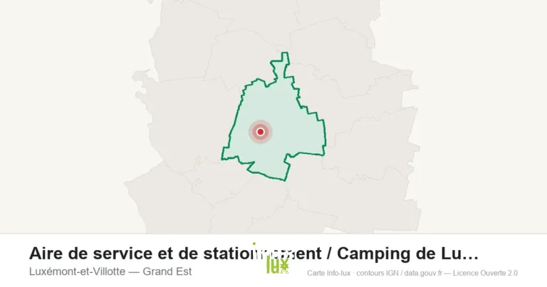 Carte de localisation : Aire de service et de stationnement / Camping de Luxémont à Luxémont-e à Luxémont-et-Villotte