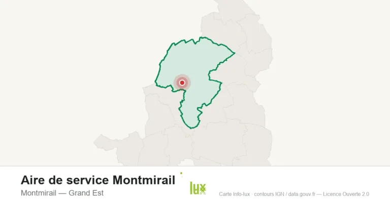 Carte de localisation : Aire de service Montmirail à Montmirail