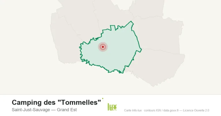 Carte de localisation : Camping des "Tommelles" à Saint-Just-Sauvage