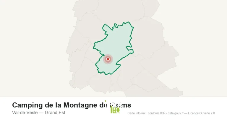 Carte de localisation : Camping de la Montagne de Reims à Val-de-Vesle