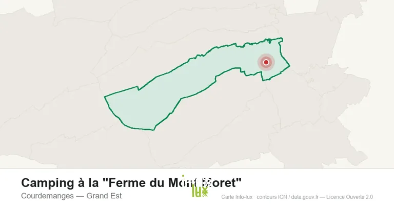 Carte de localisation : Camping à la "Ferme du Mont Moret" à Courdemanges