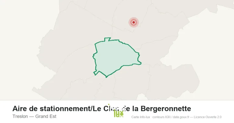 Carte de localisation : Aire de stationnement/Le Clos de la Bergeronnette à Treslon