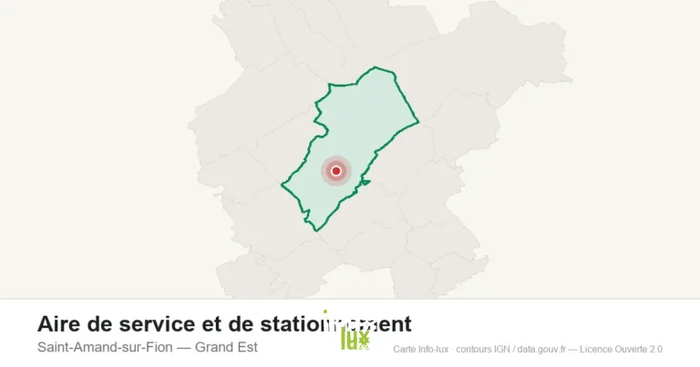 Carte de localisation : Aire de service et de stationnement à Saint-Amand-sur-Fion