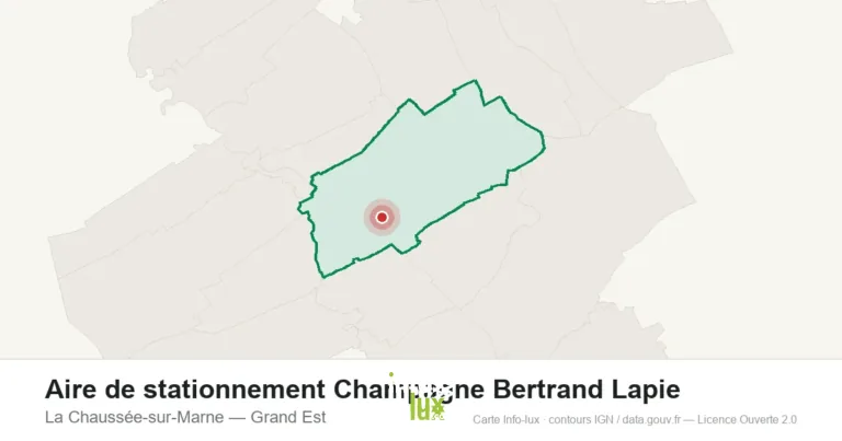 Carte de localisation : Aire de stationnement Champagne Bertrand Lapie à La Chaussée-sur-Marne
