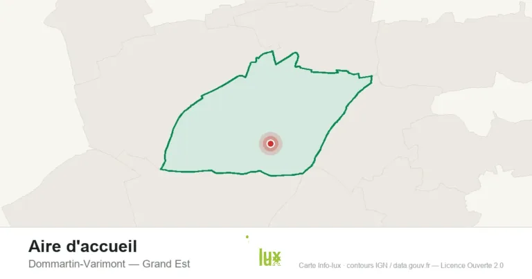 Carte de localisation : Aire d'accueil à Dommartin-Varimont