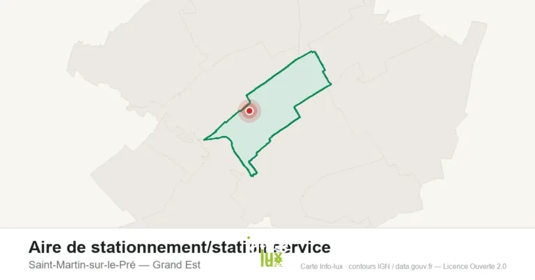 Carte de localisation : Aire de stationnement/station service à Saint-Martin-sur-le-Pré