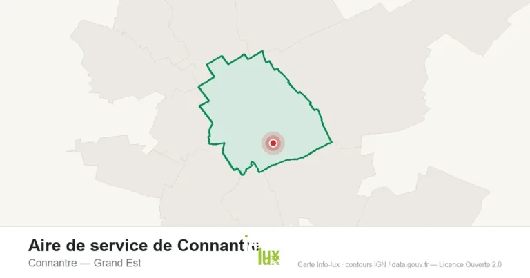 Carte de localisation : Aire de service de Connantre à Connantre
