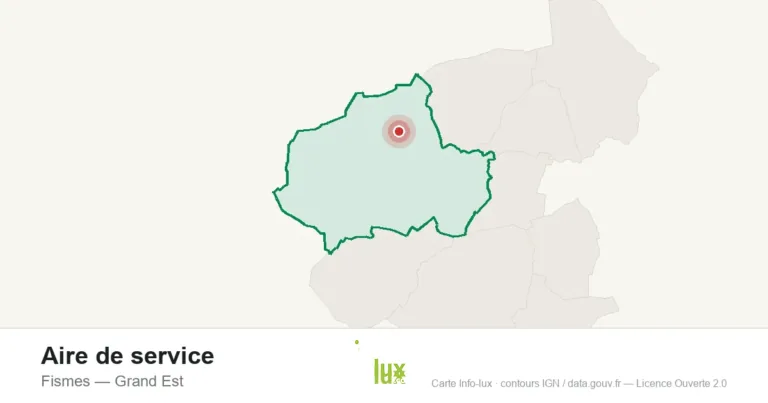 Carte de localisation : Aire de service à Fismes